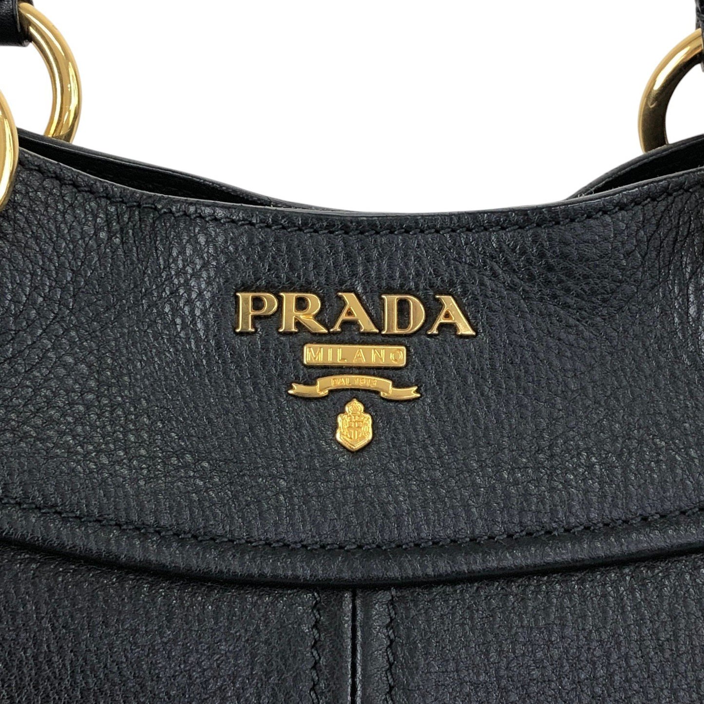 PRADA Logo Handbag Black Vintage 8mhtj6