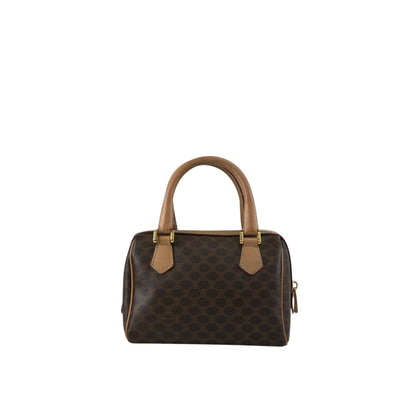 CELINE Macadam Blason Two-way Small Boston bag Shoulder bag Brown Vintage abbsfv