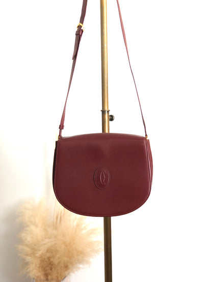 Cartier Logo Shoulder bag Bordeaux Vintage 7wd85j