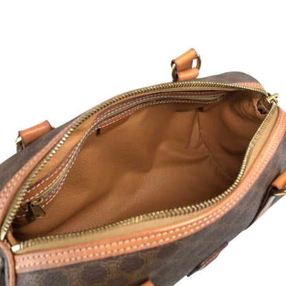 CELINE Macadam Blason Handbag Brown Vintage 3wk4bc