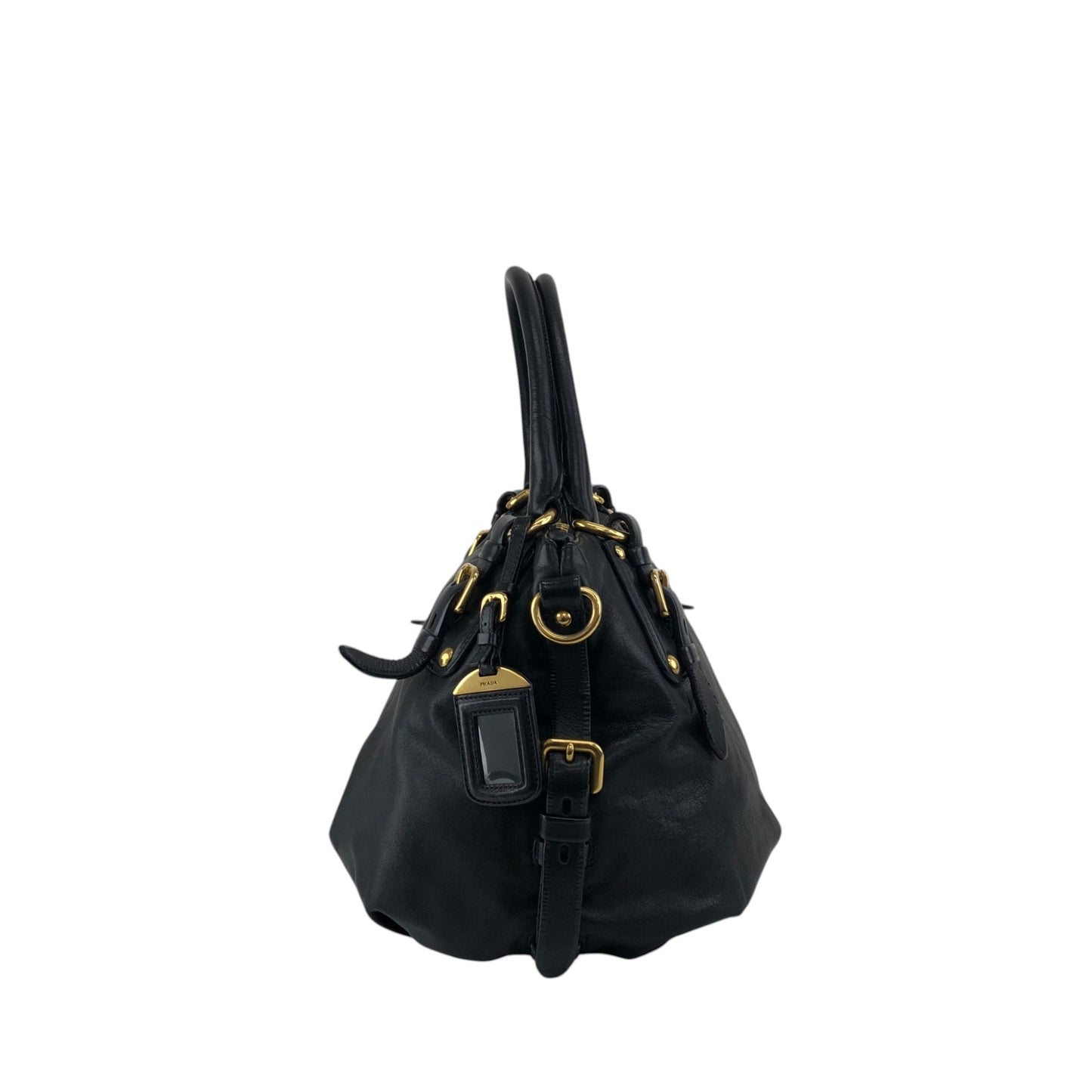 PRADA Logo Two-way Handbag Shoulder bag Black Vintage jrndes