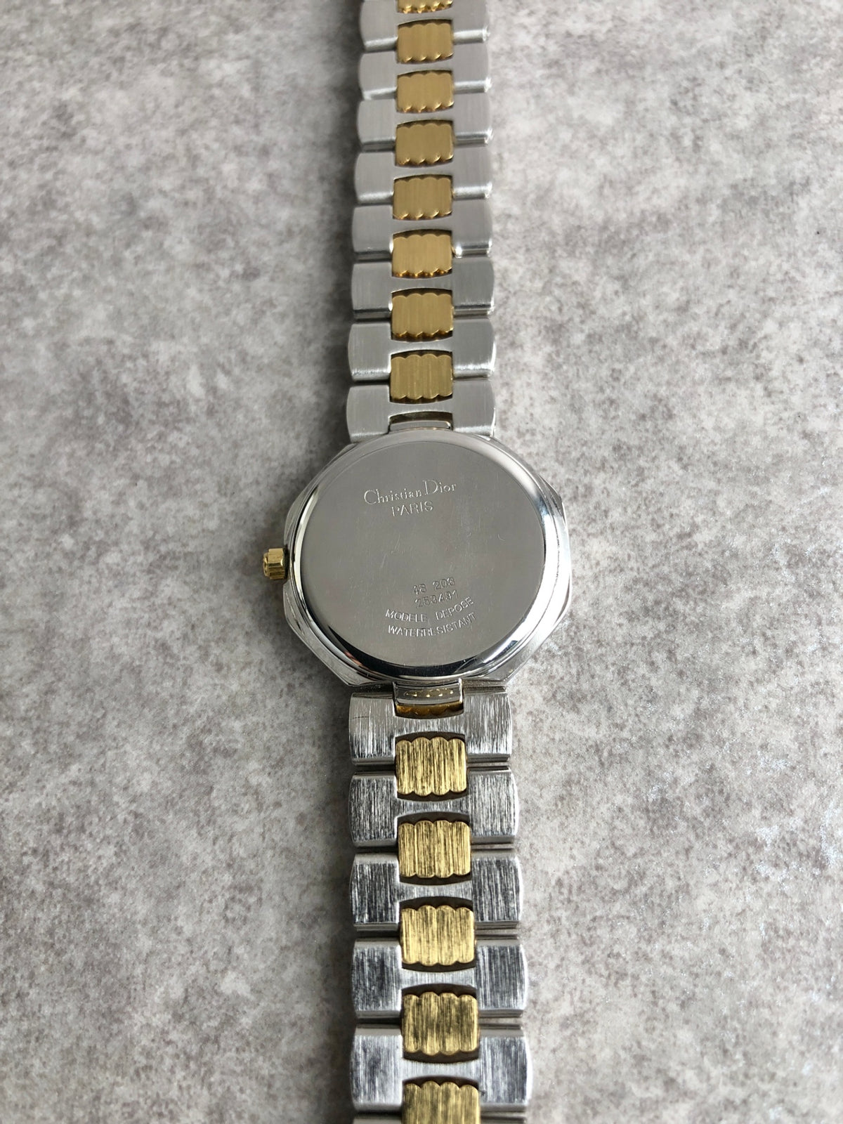 Christian Dior Logo Quartz Watch Silver×Gold 48-203 Vintage p6k3w8
