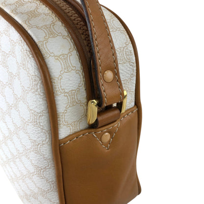 CELINE Macadam Horse Bit Shoulder bag White Vintage wbvsb7