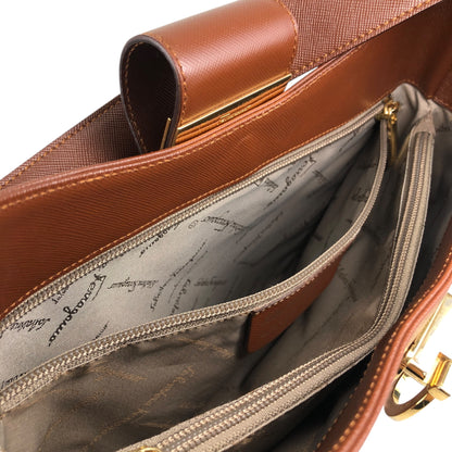 Salvatore Ferragamo Gancini Shoulder bag Brown Vintage xfdst7