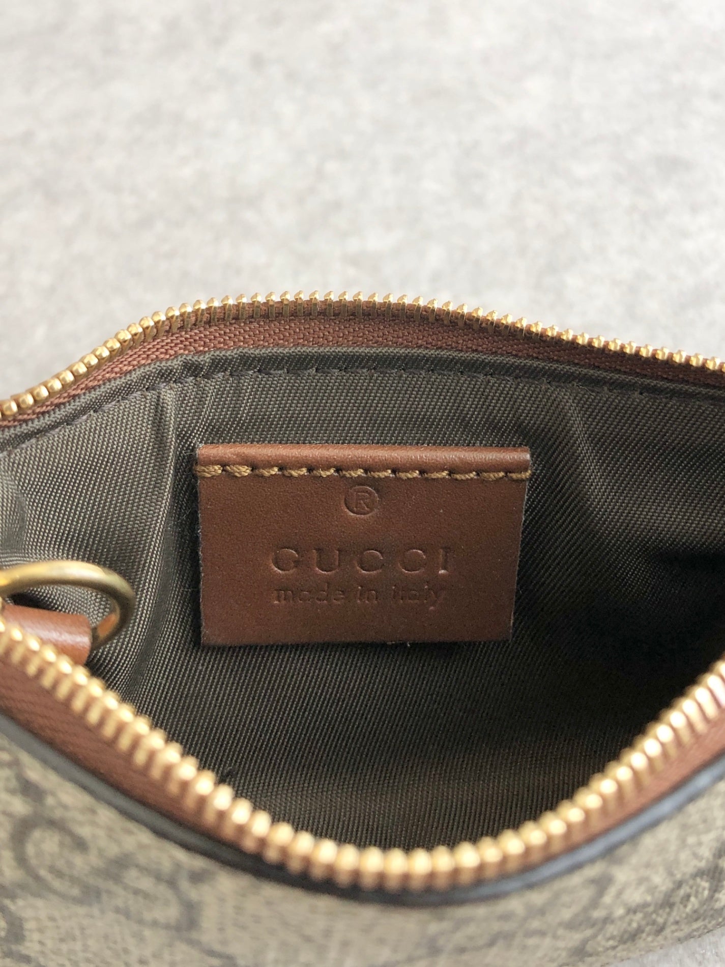GUCCI GG Canvas Coin Purse Beige Vintage m54bjw