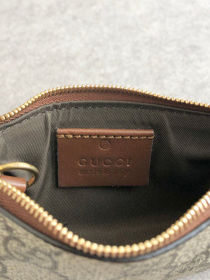 GUCCI GG Canvas Coin Purse Beige Vintage m54bjw