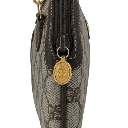 GUCCI Sherry Line GG Logo Shoulder bag Brown Vintage xif7sk