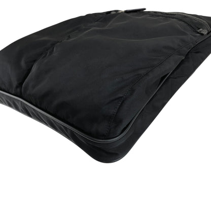 PRADA Tessuto Triangle logo Padlock Small Boston bag Handbag Black Vintage a5w87e