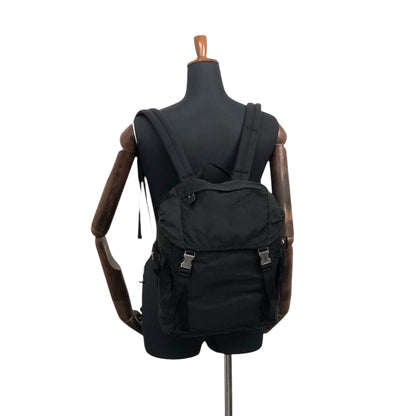 PRADA Tessuto Triangle Logo Backpack Black Vintage 6bctx4