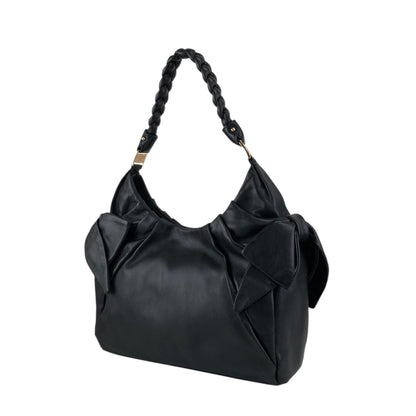 Salvatore Ferragamo Vala Ribbon Shoulder bag Hobobag Black Vintage nbxkia