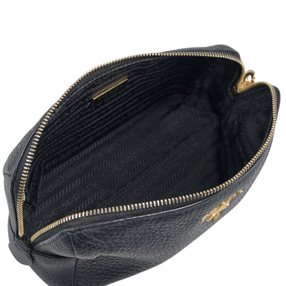 PRADA Logo Small Handbag Pouch Black Vintage h32dzg