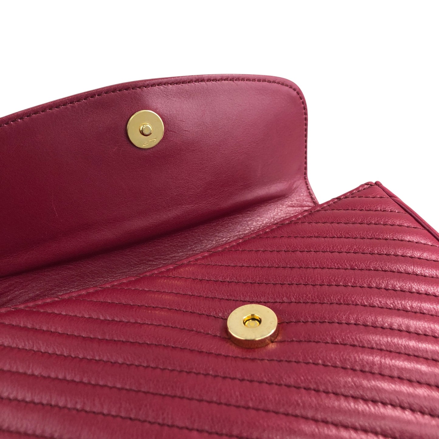 CELINE Blason Chain Shoulder bag Red Vintage vap3df