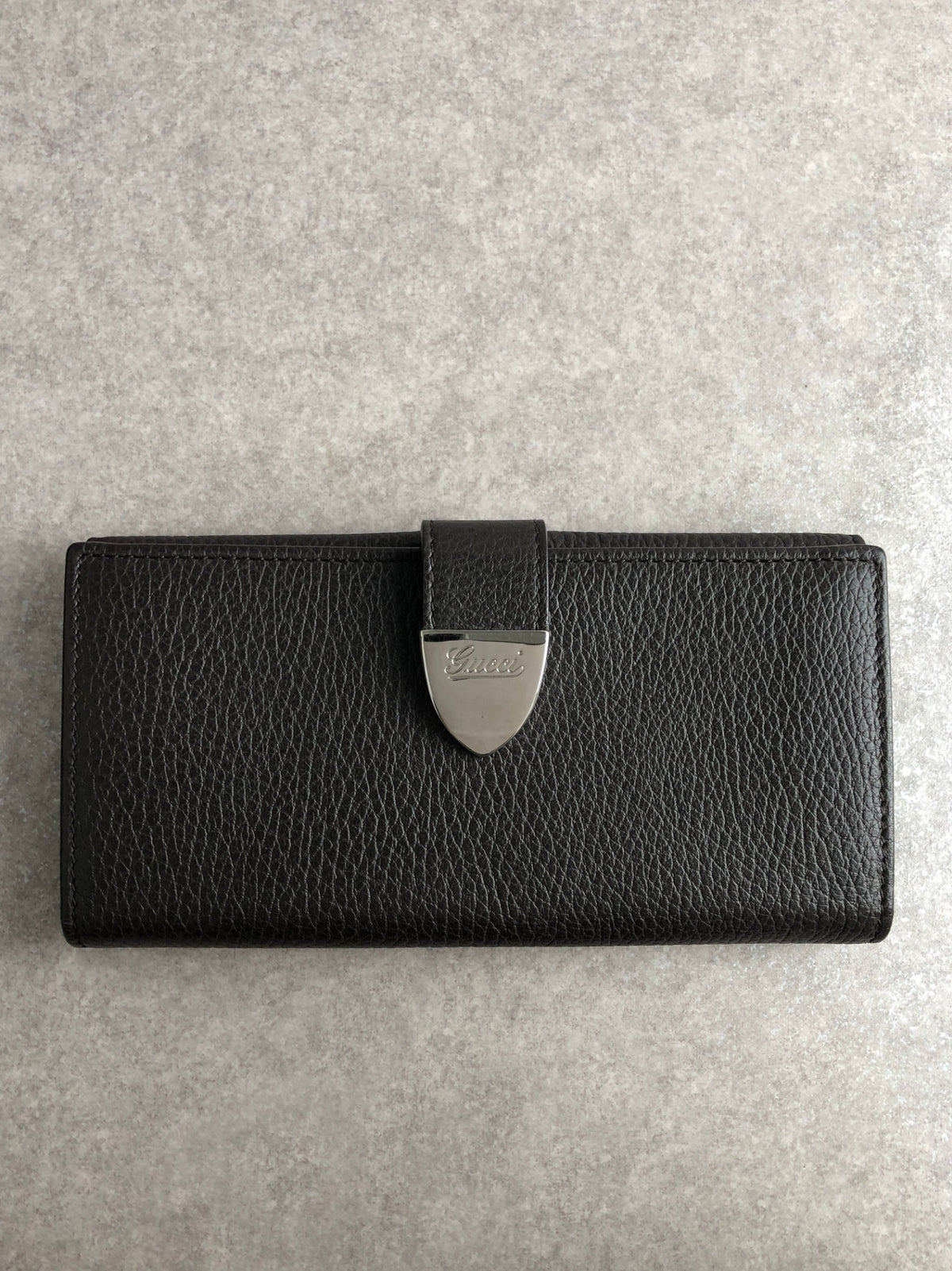 GUCCI Logo Long Wallet Brown Vintage aw4six