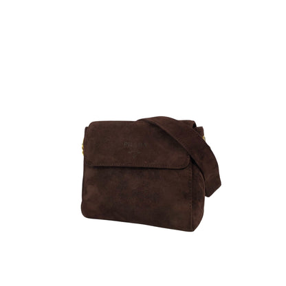 PRADA Logo Shoulder bag Brown Vintage psiphd