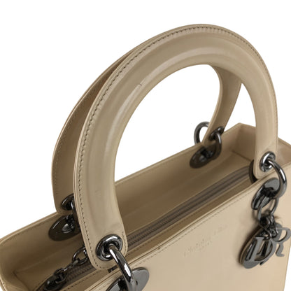 Christian Dior Lady Dior Logo Embossed Handbag Beige Vintage rnt3g4