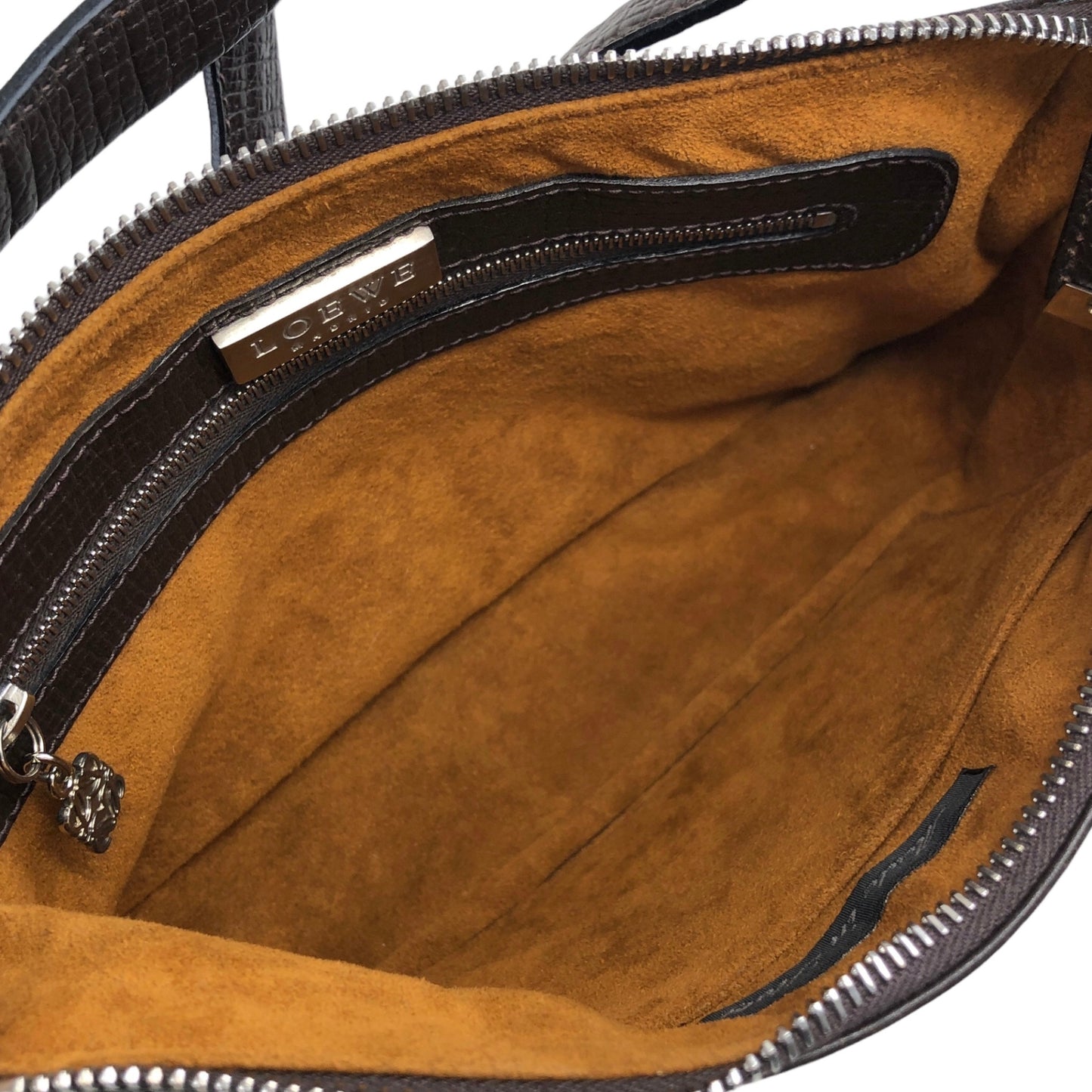 LOEWE Logo Leather Shoulder bag Brown Vintage spf3af