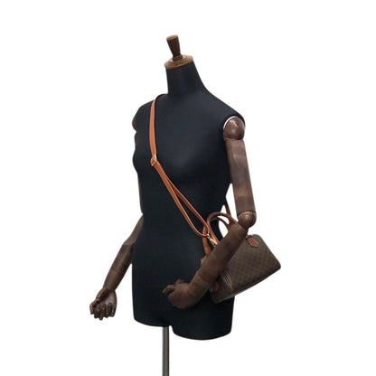 CELINE Macadam Two-way Small Boston bag Shoulder bag Brown Vintage 8fppkm