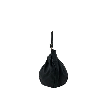 Salvatore Ferragamo Vala Ribbon Shoulder bag Hobobag Black Vintage bgm738