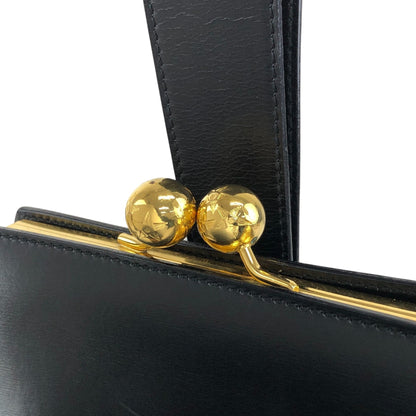 CELINE Metal Clasp Handbag Black Vintage sip54y