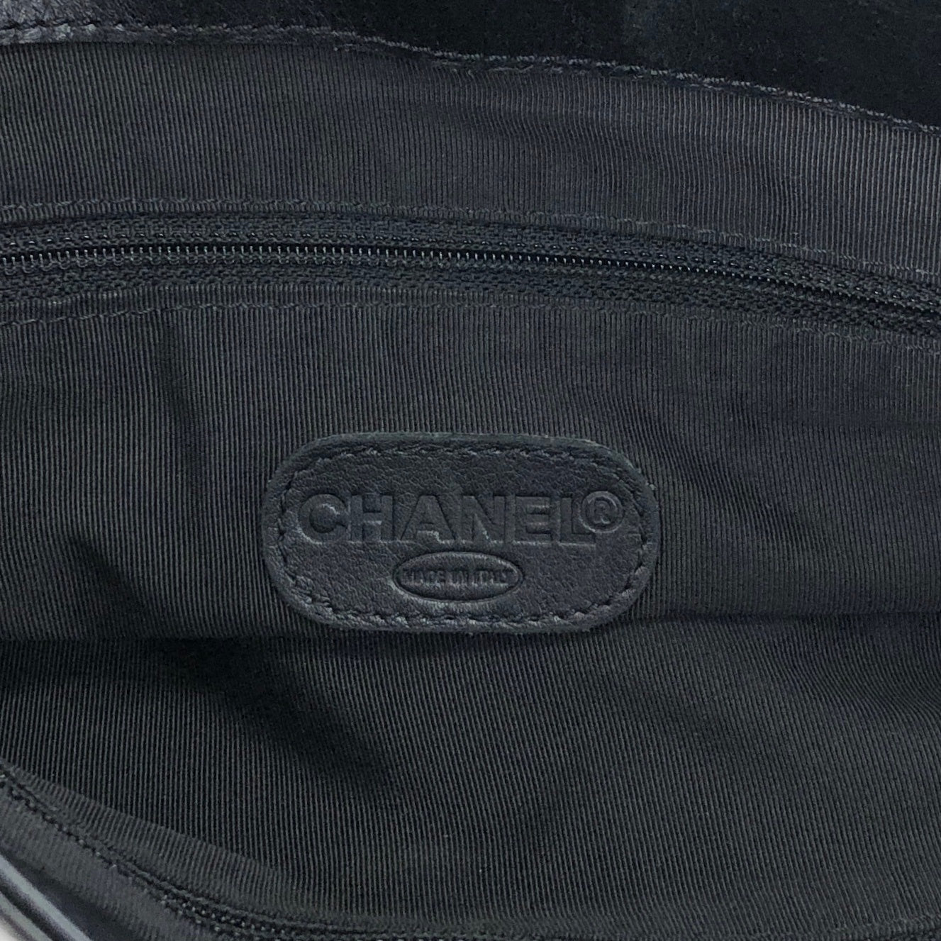 CHANEL Logo Handbag Totebag Black Vintage 6vtcfe