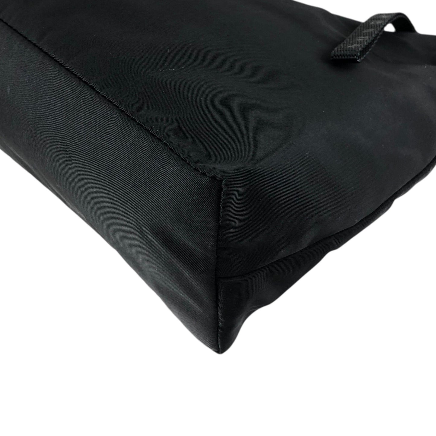 PRADA Tessuto Triangle Logo Shoulder bag Hobobag Black Vintage psffyn