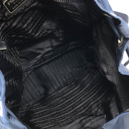 PRADA Triangle Logo Nylon Leather Backpack Navy Vintage 8jeijv