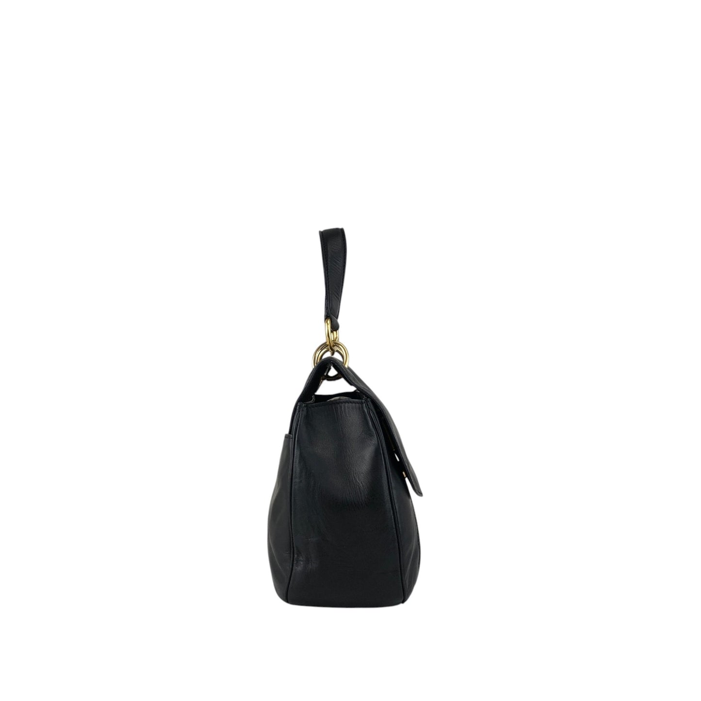 CELINE Two-way Handbag Shoulder bag Black Vintage uezhmr