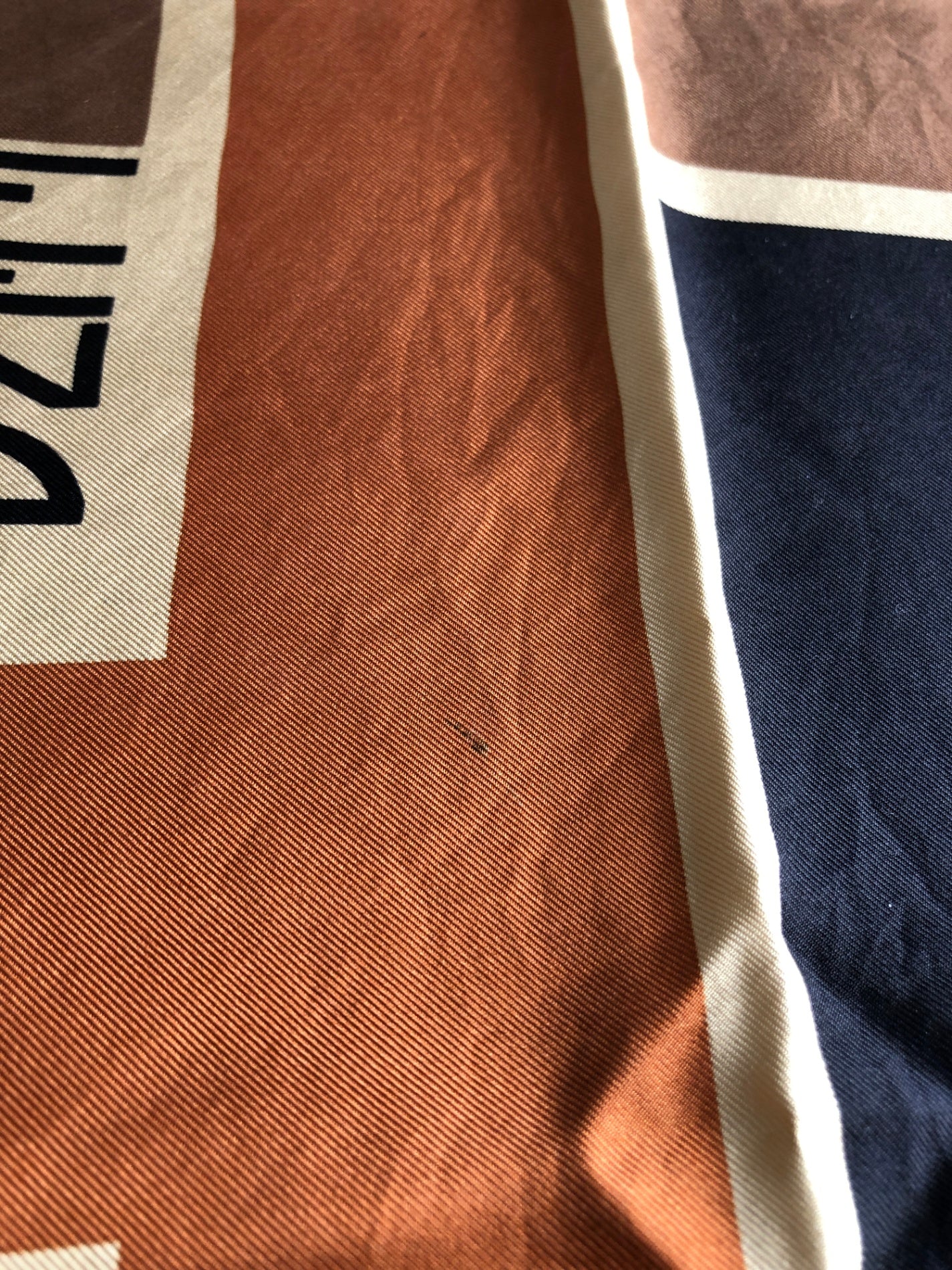 FENDI Silk100% Scarf Brown Vintage tkau2i