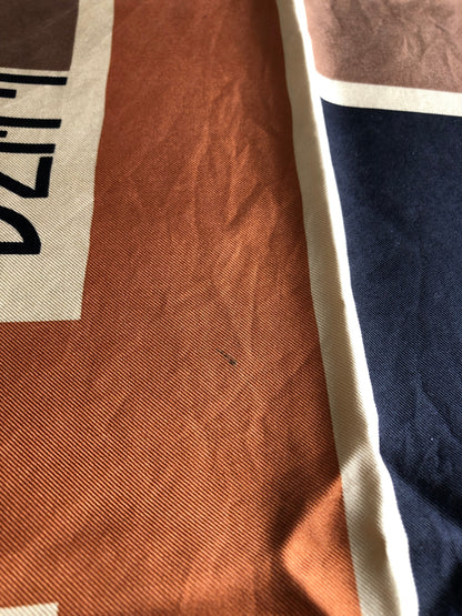 FENDI Silk100% Scarf Brown Vintage tkau2i