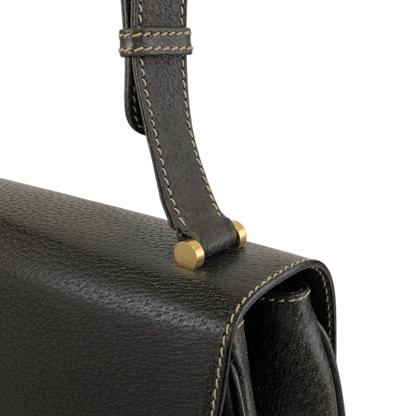 GUCCI Bamboo Shoulder bag Brown Vintage 843vd4