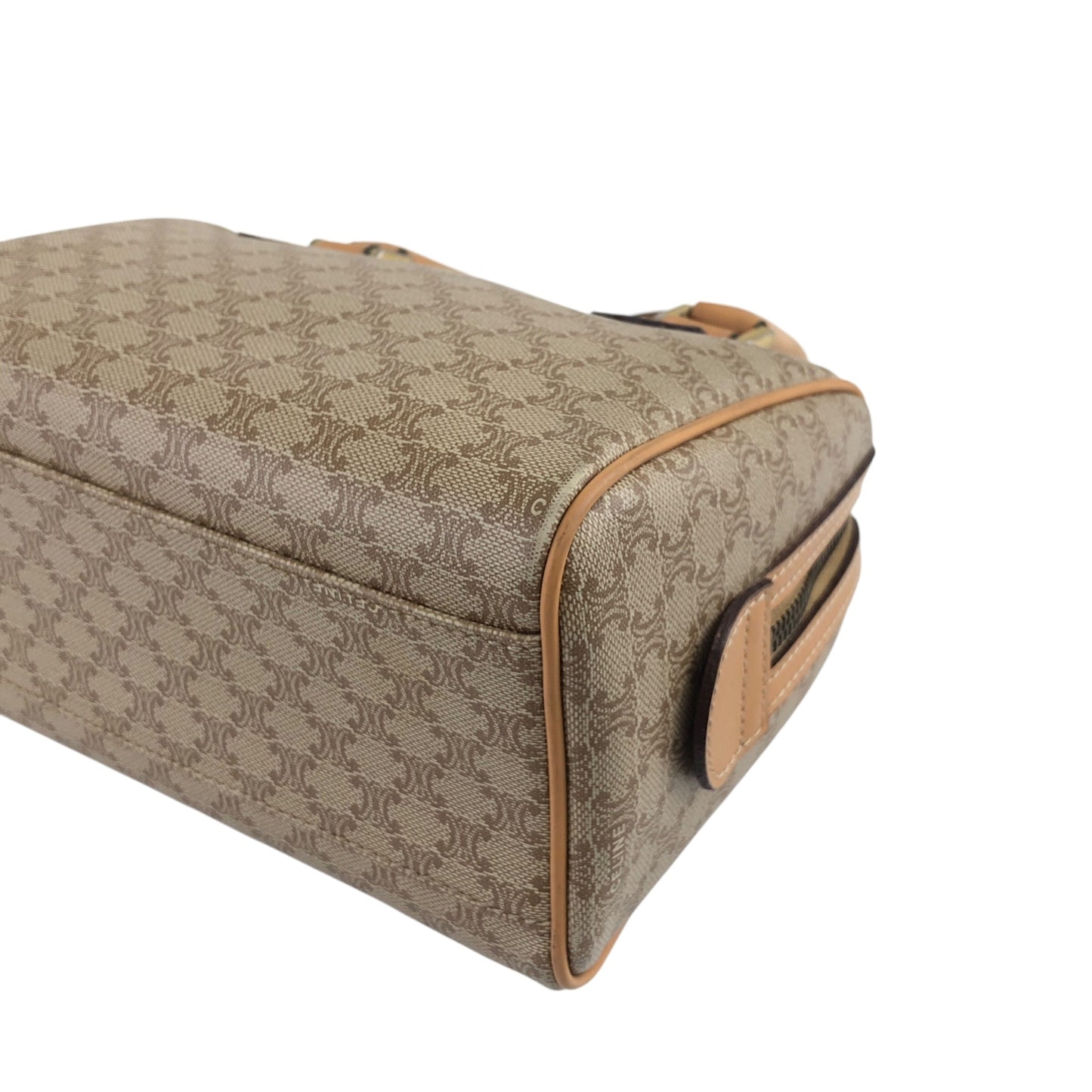 CELINE Macadam Two-way Small Handbag Shoulder bag Beige Vintage v4cuzg