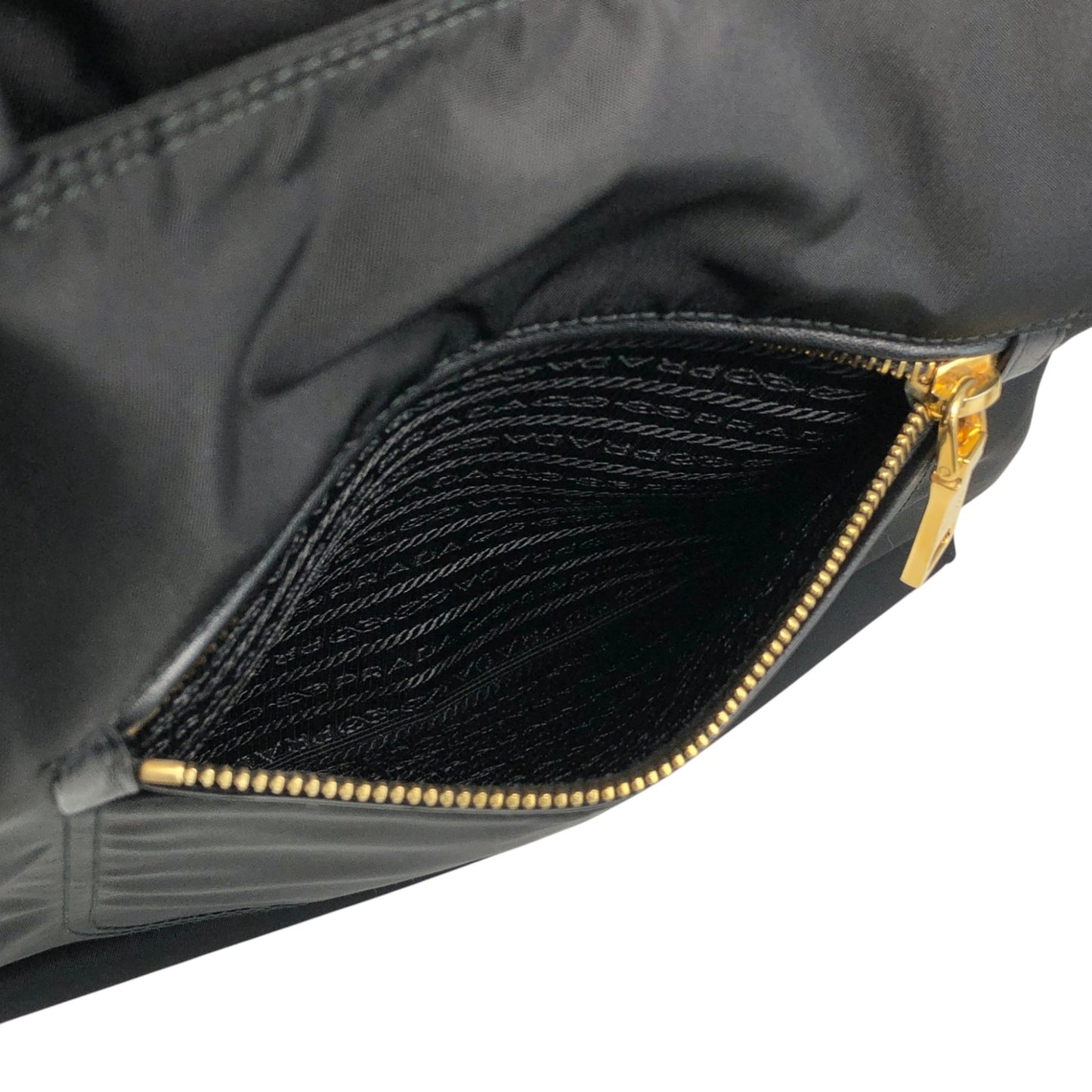 PRADA Tessuto Triangle Logo Handbag Totebag Black Vintage zahf6a