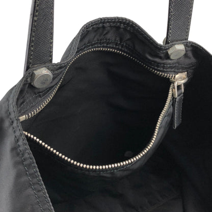 PRADA Tessuto Triangle Logo Handbag Totebag Black Vintage 7gtv72