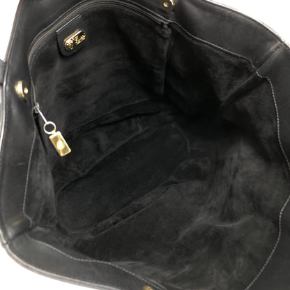 GUCCI Logo Embossed Shoulder bag Totebag Black Vintage cgykye