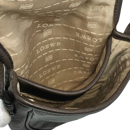 LOEWE Logo Embossed Small Shoulder bag Brown Vintage iavthk