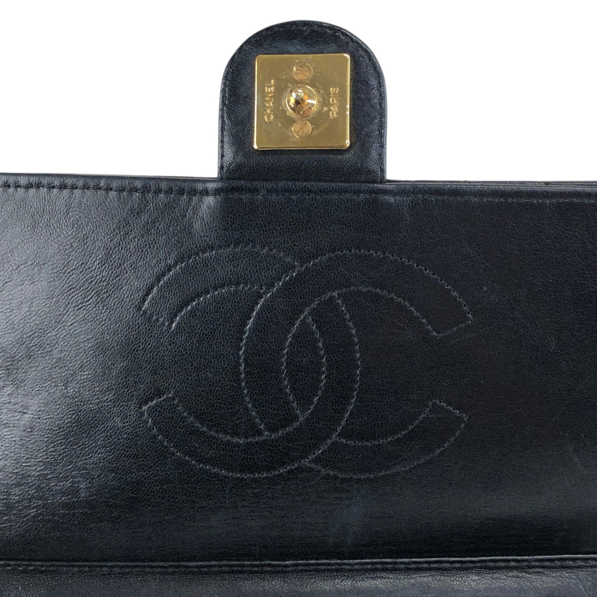 CHANEL Matelasse Coco Mark Chain Shoulder bag Black Vintage bx28zt