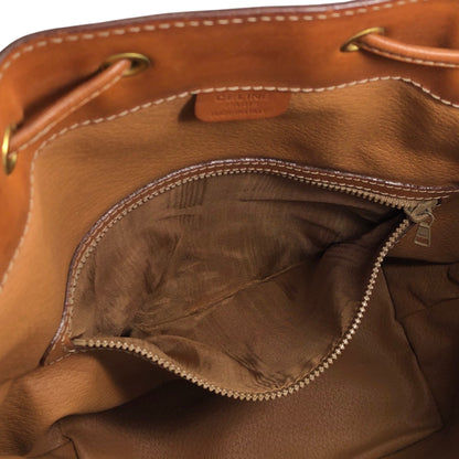 CELINE Macadam Blason Drawstring Shoulder bag Brown Vintage fmd3v6