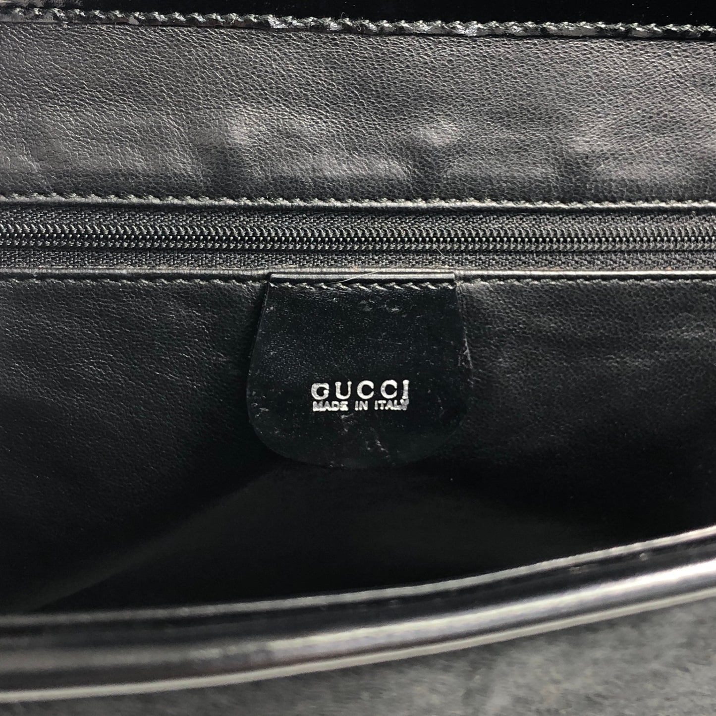 GUCCI Logo Shoulder bag Black Vintage v7uzb2
