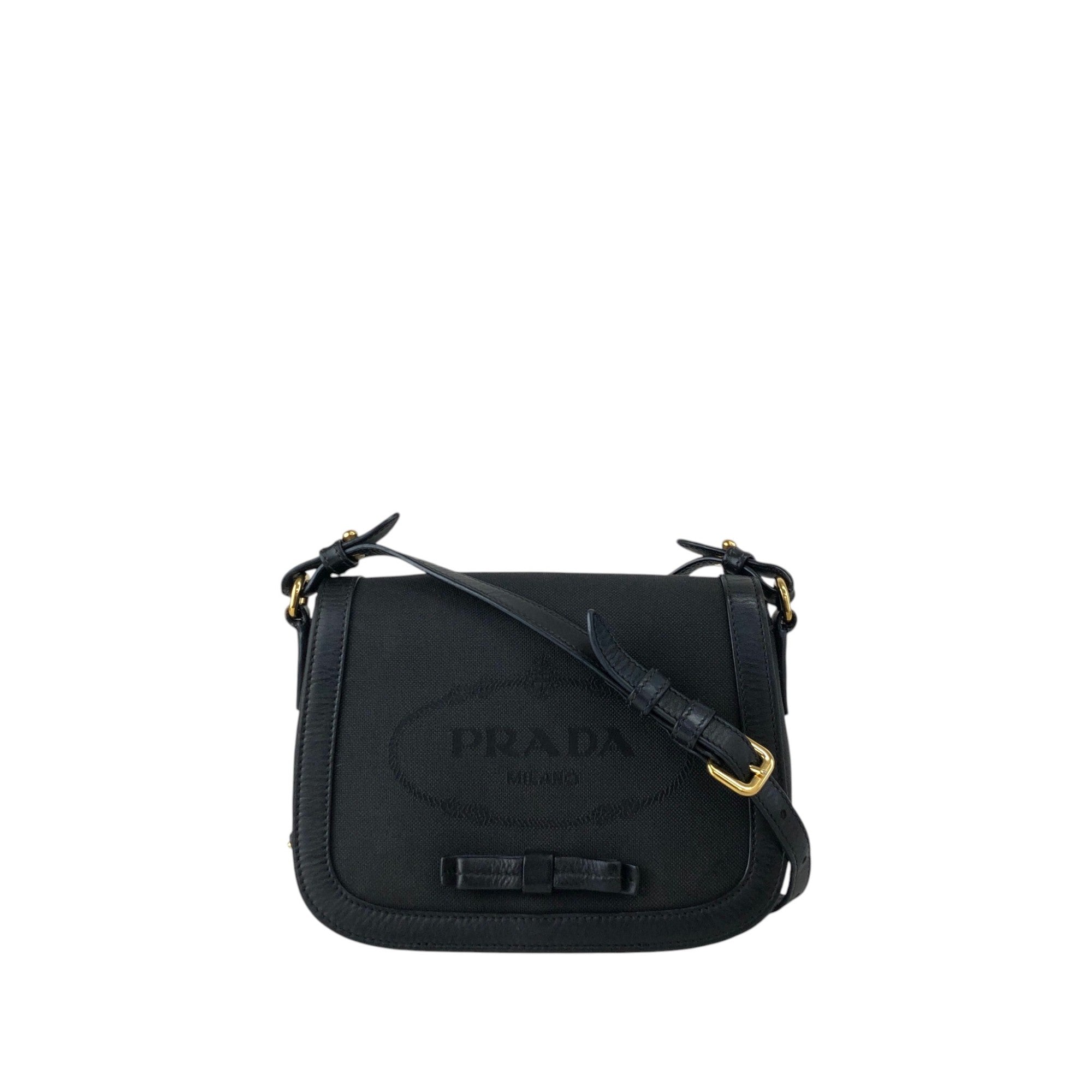 PRADA Logo Shoulder bag Black Vintage 4w22ct – VintageShop solo