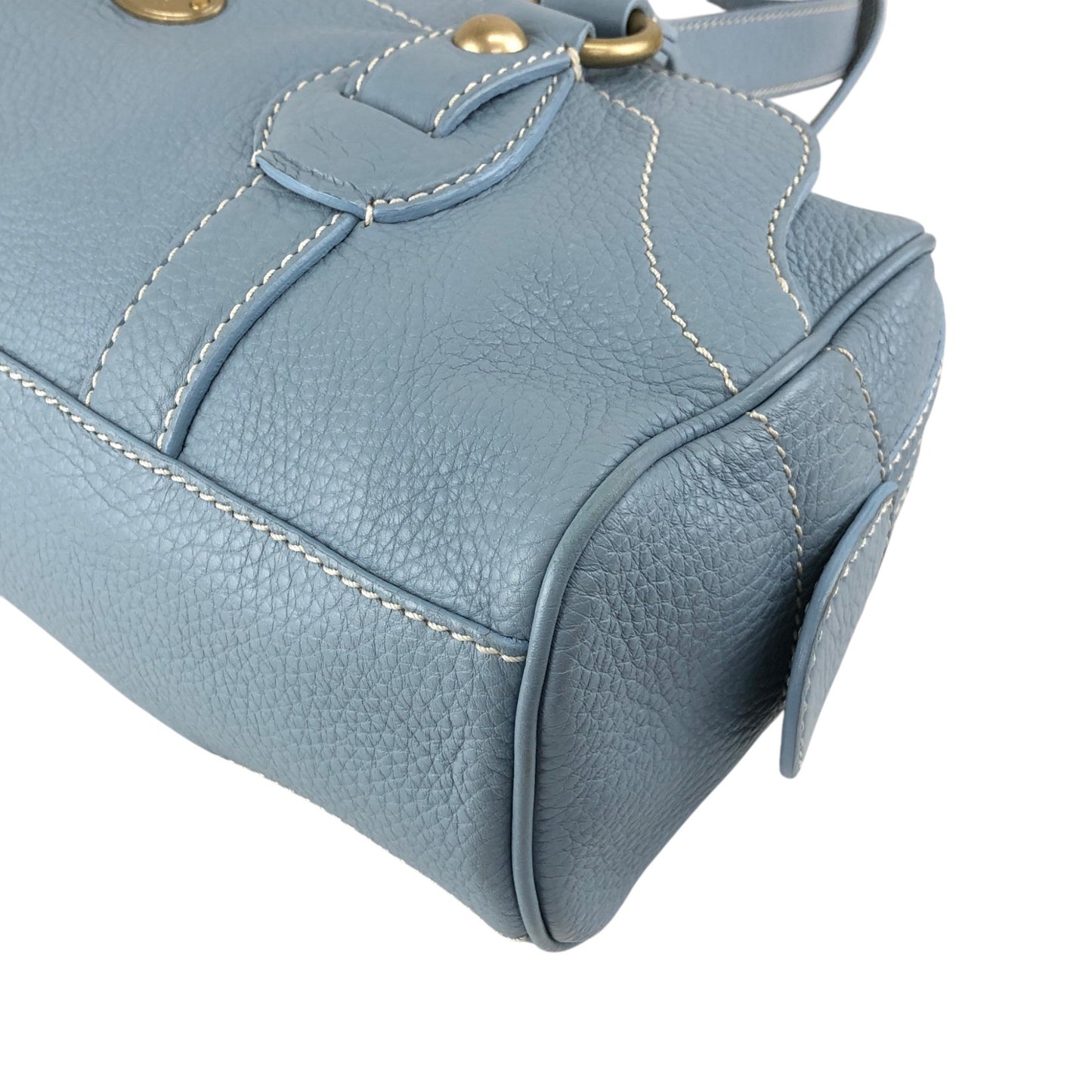 CELINE Blason Handbag Sky blue Vintage 5m2evd