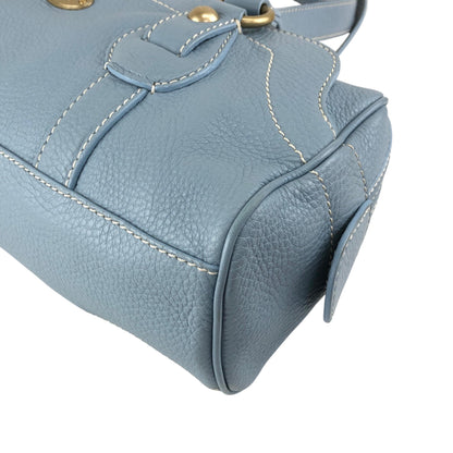 CELINE Blason Handbag Sky blue Vintage 5m2evd