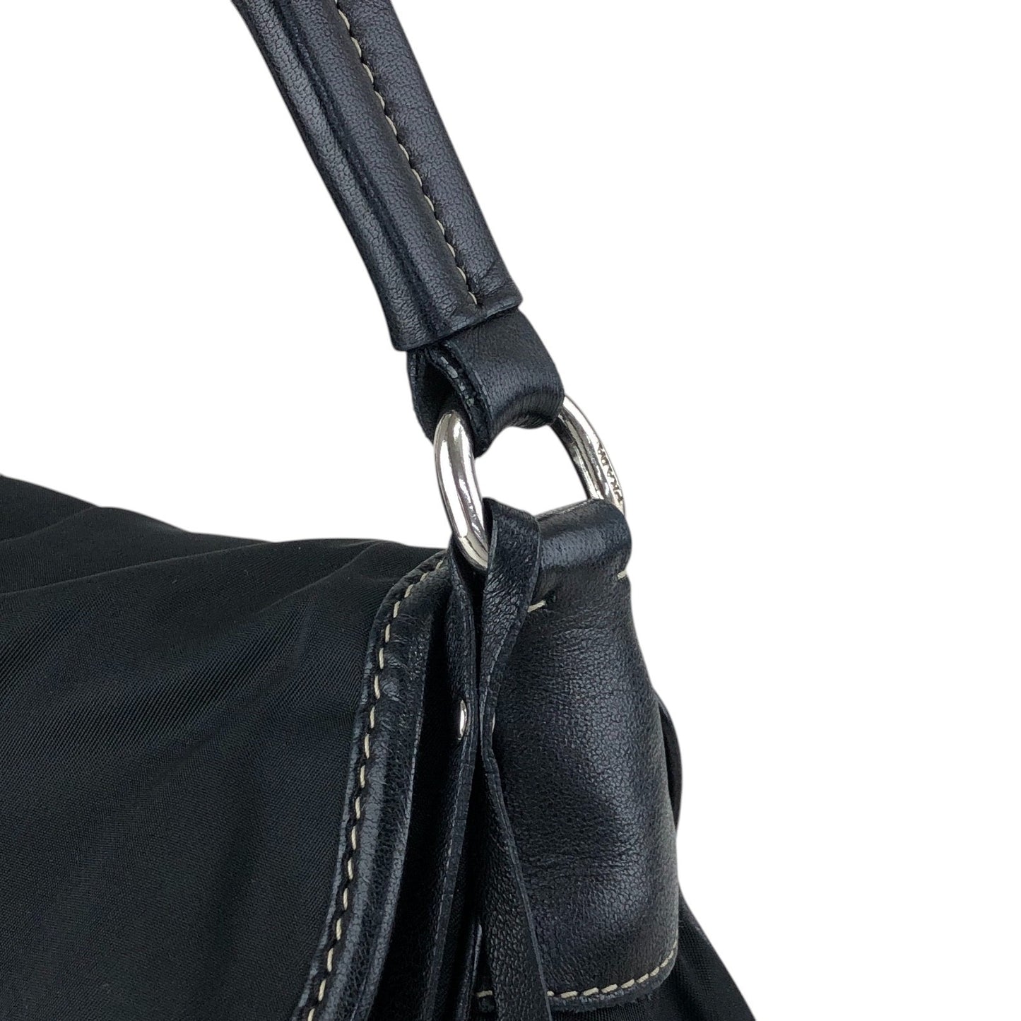 PRADA Triangle Logo Shoulder bag Black Vintage ttefme