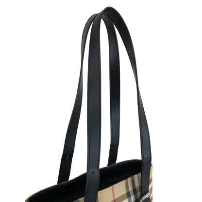 BURBERRY Check Totebag Beige×Black Vintage axf6bg