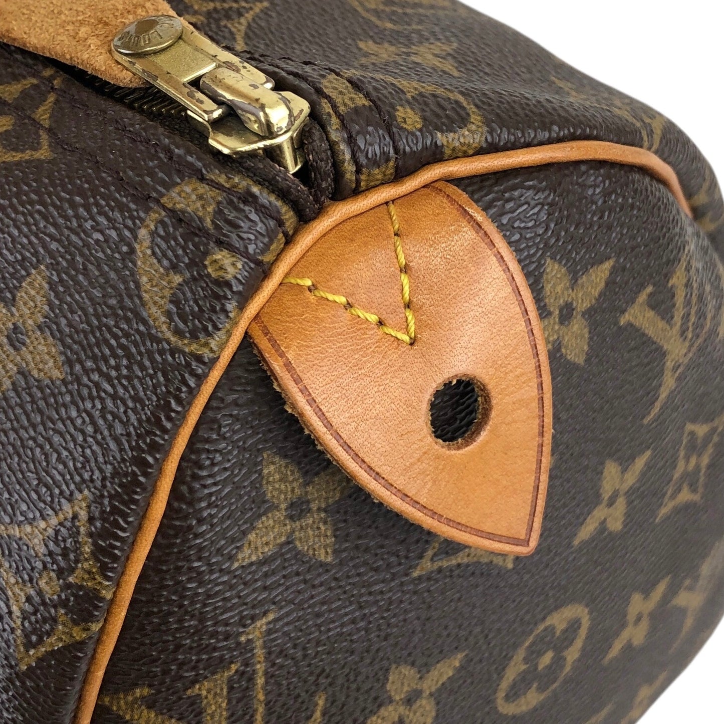 LOUIS VUITTON Monogram Handbag Boston bag Brown M41528 Vintage ausxgj