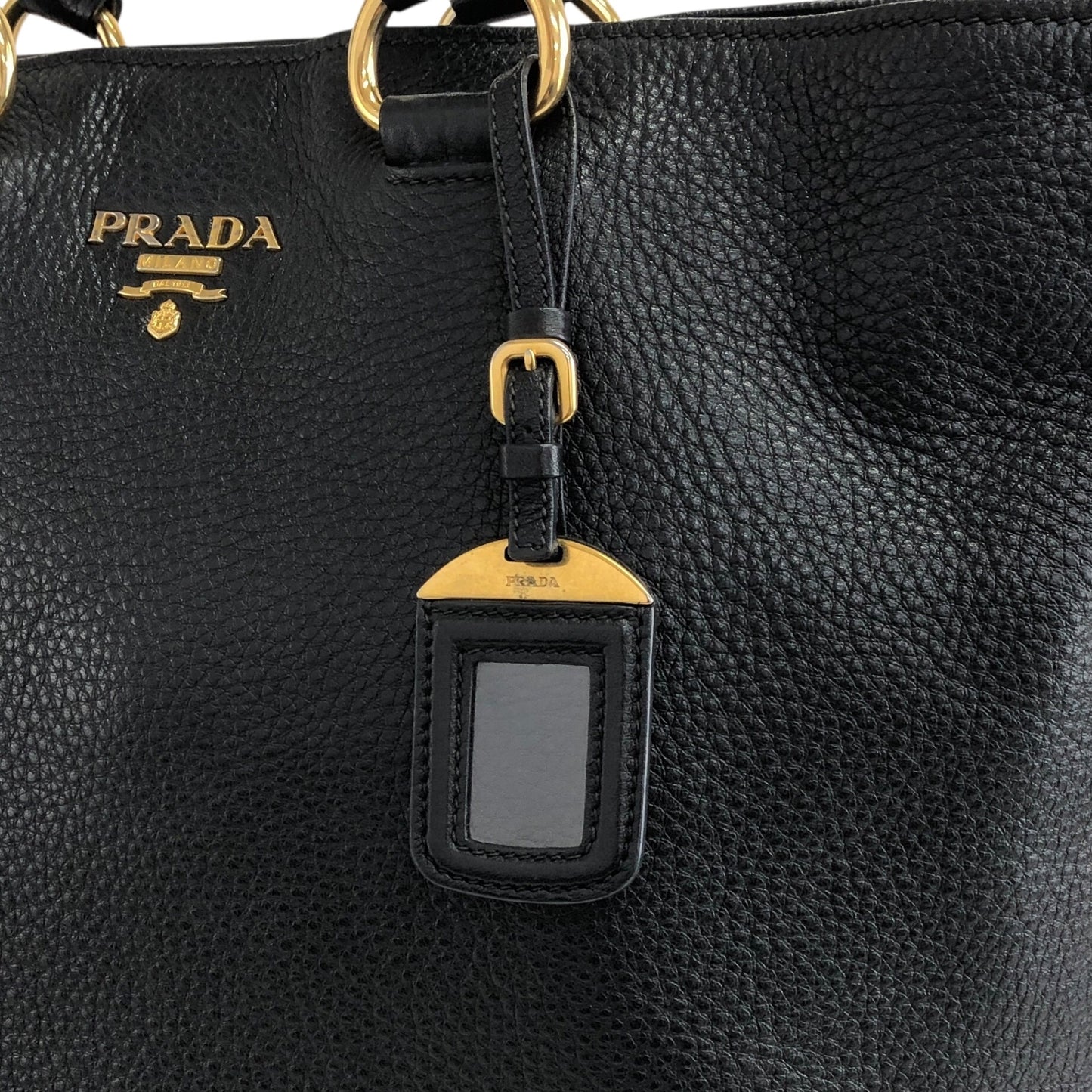PRADA 標誌兩用手提包單肩包黑色復古 vbght3