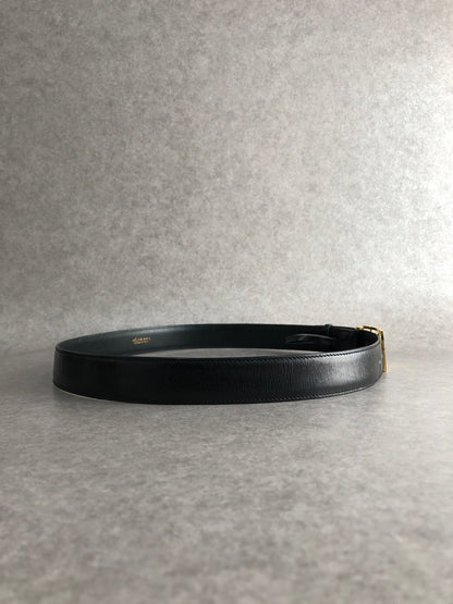CELINE Horse Carriage Belt Black Vintage ufvcnn