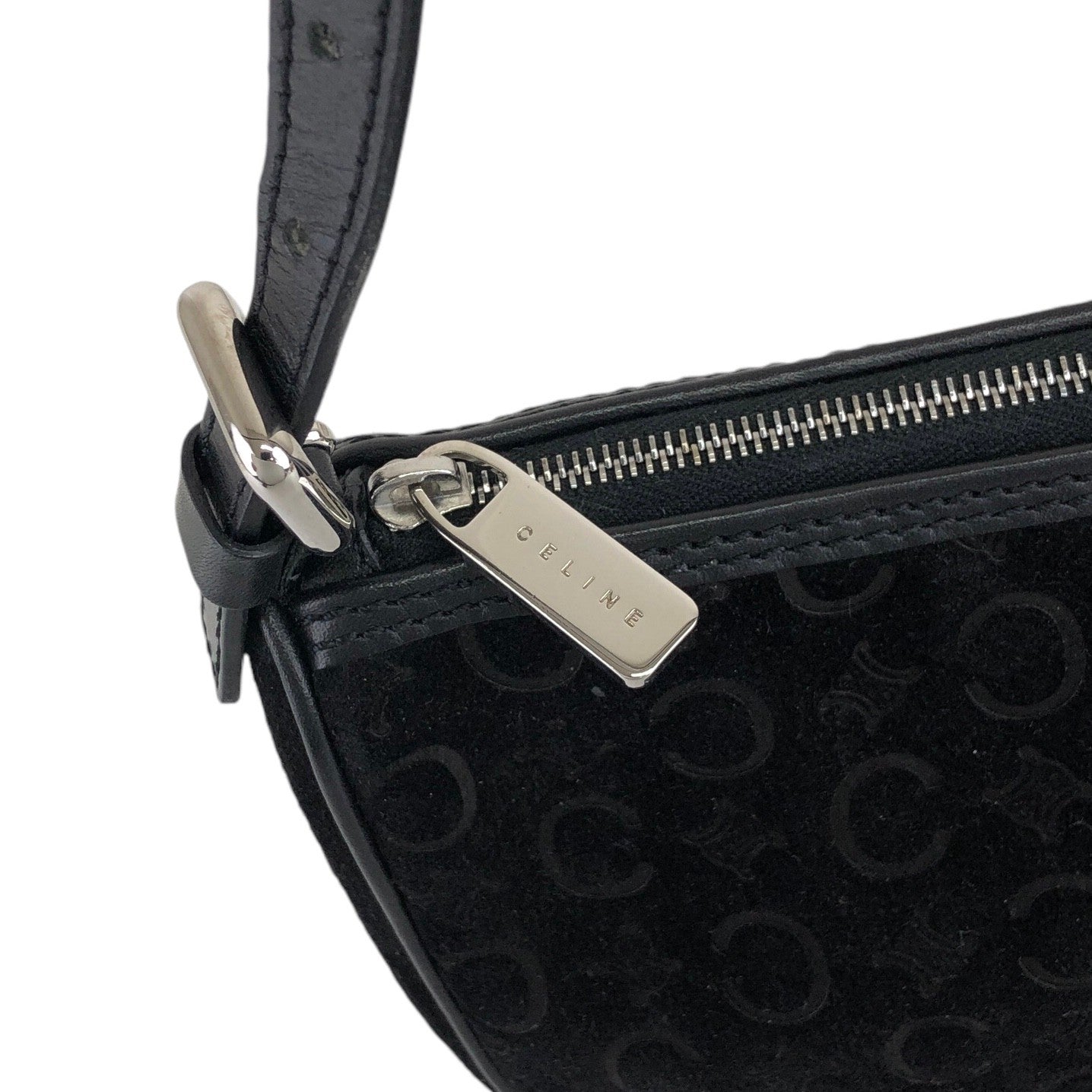 CELINE Macadam Shoulder bag Black Vintage 27m7xx