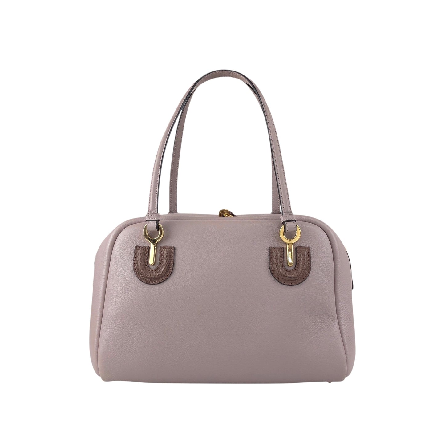 LOEWE Anagram Padlock Small Boston bag Handbag Purple Vintage za8z7w