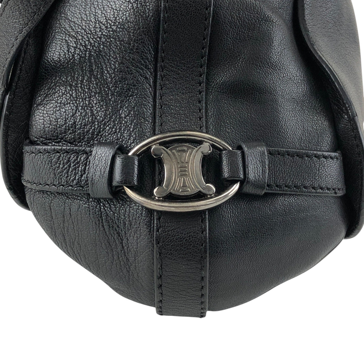 CELINE Triomphe Two-way Handbag  Shoulder bag Black Vintage 4xt5x6