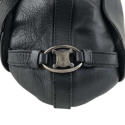 CELINE Triomphe Two-way Handbag  Shoulder bag Black Vintage 4xt5x6